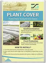 ECCOGREAT Garden Fleece Frost Protection, 30gsm Durable Reusable Non-Woven Fabric Horticultural Fleece Frost Cloth for Winter Frost Cold Sun Insect Birds Protection