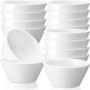 Domensi 12 Pcs 8 oz Porcelain Bowls Small Dessert Bowls Porcelain Broth Cups Soup and Dip Bowls for Ice Cream Dipping Sauce Bouillon Soups Salads Cereal, Microwave and Dishwasher Safe