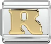 [Fablinks] Italian Bracelet Letter Charm, 9mm Gold Alphabet Charms, Jewelry Bracelets Links for Women, Stainless Steel Initials Link Letters for Men
