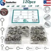 Screw Eye Hooks Assortment 120pcs Nickel plated Eyelet Screws for Wood Handwork