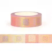 Washi Tape Gold Foil Geometric Pattern Design 15mm x 10m
