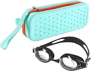 Yulokdwi Silicone Goggle Case - Silicone Swimming Goggles Storage Case | Water Sport Accessories Organization Pouch Zipper Closure for Beach, Gym, Travel