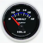 Autometer Cobalt Volt Meter Electric - 2 1/16 Inch, Short Sweep, 8 - 18V, AU6192