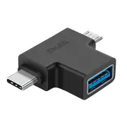 Type-C + Micro USB Male to USB 3.0 Female OTG Adapter Connector for Android Phones Tablets