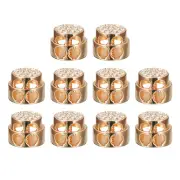 10pcs Metal Round Cord Lock Spring Stopper Fastener Slider Toggles Golden