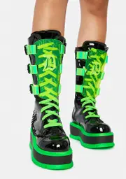 [Demonia] Slime Monster UV Reactive Boots
