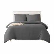 Grey Soft Hotel Duvet Doona Quilt Cover Set Single Double Queen King 2200TC