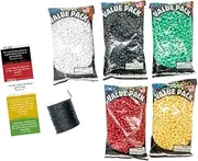 Smalltown Home Wordless Bracelet and Bookmark Teaching Kit in Spanish - Black, White, Red, Green, and Yellow Plastic Beads-5 packs-100 Yards Waxed Cotton Thread Cord and 200 Spanish Bookmarks