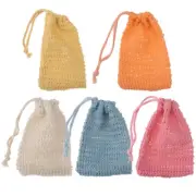 5Pcs Exfoliating Mesh Soap Pouch Sisal Soap Pouch Mesh Soap Bag