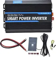 Gearwell Power Inverter, Pure Sine Wave Converter with Digital Display DC 12V to AC, Solar Inverter Transformer, Car Power Converter, 12V to Power Inverter (4000W)
