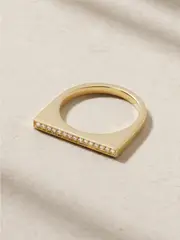 [Mizuki] Mizuki - Bar 14-karat Gold Diamond Ring - 7 7 Gold