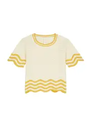 Zimmermann Kids Alight Knitted Cotton T-shirt - Cream - 10YR (10 Years) 10YR (10 years)