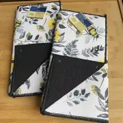 Honey Bee Floral Fern Microfiber Dish Drying Mat Set Of 2 Royal Norfolk NWT