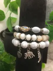 3 PC Handmade Bohemian Beaded Stackable Stretch Bracelet Set New 290