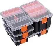 Hardware Hardware and Parts Organizer, Portable Divided Parts Storage Tool Box, Adjustable and Removable Divider Compartments for Bolts, Screws, Nails, Nuts and Small Hardware.