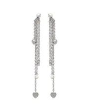 Silver 0.11 ct. tw. Diamond Drop Earrings