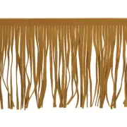 2 Yards 6 Inch PU Leather Fringe Trim DIY Tassel Fringe for Sewing, Khaki