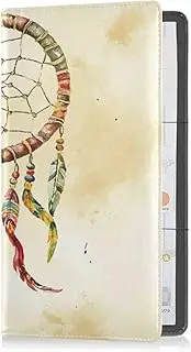 Premium Leather Car Registration and Insurance Card Holder Men Women vehicle Glove Box Organizer for Driver Auto Owners Trailer Motorcycle Boat Western Cowboy Dream Catchers Tribal Boho Snakes