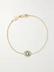 [Alison Lou] Alison Lou - Evil Eye 14-karat Gold, Enamel And Diamond Bracelet - One size One size Gold