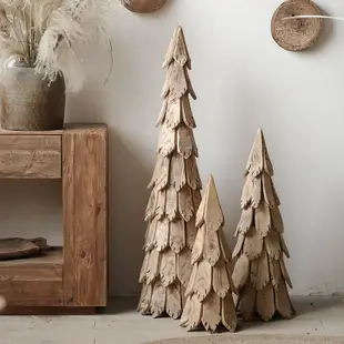 簡約復古實木聖誕樹擺件 客廳民宿落地裝飾擺設 (4.4折)
