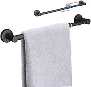 HOMOTEK Towel Bar Adjustable Bathroom Towel Holder, Towel Rod Size from 14 Inch to 24.5 Inch Single Towel Racks, Wall Mount Towel Rail, Hanger Towel Hook for Bathroom, Kitchen(1 Pack, Matte Black)