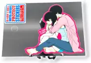 Loving Embrace Sticker Man Woman Hug Quirky Decal B-Side Label Japan