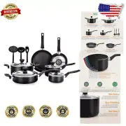 Professional Nonstick Kitchen Cookware Set - 13 Pieces with Cool-Touch Handles