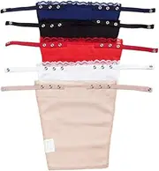 [WuWoWo] 5Pcs Lady Lace Clip-on Mock Camisole Bra Insert Overlay Modesty Panel (nave black red white beige)