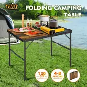 Folding Grill Table, Portable Camping Table with Extension Board,Height Adjustable Metal Table,Lightweight OutdoorTable for Camping, Picnic and BBQ