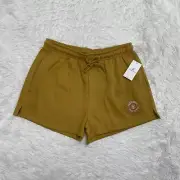 Volcom Women’s Cotton Sweat Shorts Size S Small Fleece Gold New NWT
