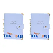 2x LVD Leather Note Book Short Of It Stylish Hard Cover Journal/Diary 18x13cm