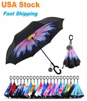 C-Handle Inverted Reverse Umbrella Flower/City/Unicorn (Inside-out, Upside-down)