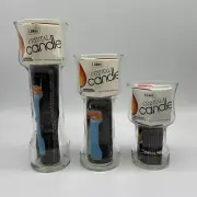 Set Of 3 Vtg Libby Crystal Candle Glass Oil&Water Floating Candle 9” 7” 5” NEW