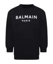 Balmain Kids Logo Drop Shoulder Sweatshirt 14Y,13Y,12Y black