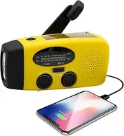 Emergencies Solar Radio, Survival Hand Crank Radio with Torch, 2000mAh Rechargeable Phone Charger, Portable Weather Radio for Outdoor Camping, Hiking