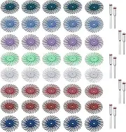 50 Pcs Radial Bristle Discs Assortment Kit 25mm Detail Abrasive Brushes with 2.35&3mm Mandrels Gap Polishing Wheel for Finishing Deburring Buffing, Mixed Grit 80/120/220/320/400/600/1000/2500