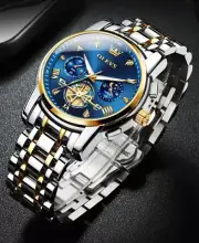 OLEVS 2856 Watch 24 Hour Moon Phase Chronograph Waterproof Luminous US Stock