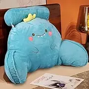 Reading Pillow Large Plush Reading Cushion Detachable Backrest Pillow Multifunctional Comfortable Back Support Cushion Washable Backrest Pillow for Reading Watching TV (Dinosaur)