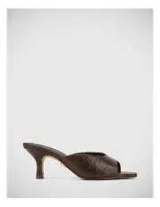 [Wittner] Kida Croc Embossed Leather Mule in Espresso