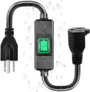 3-Prong Outdoor Waterproof Extension Switch Cord, In-Line On/Off Switch Extensio