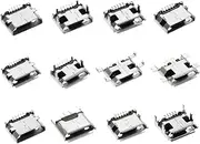 eMagTech 60PCS Micro USB Type B Female Connector 5 Pins 180 Degree Micro USB Female Socket Connector Jack Port Replacement Adapter