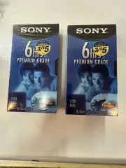 Sony T120VL VHS 6 HRS Blank Premium Grade VHS VCR Video 2 Tapes NEW SEALED