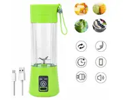 Portable USB Electric Fruit Juicer Smoothie Blender Travel Bottle Shaker - 380ml - Green