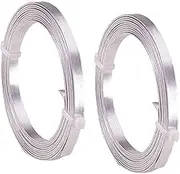 Flat Aluminum Wire Bendable Flat Wire for Crafts 5mm Metal Strips for DIY Jewelry Making Bezel Sculpting Armature 18Gauge 6.5Feet/Roll 2Rolls (5mm Wide, Silver, 2)