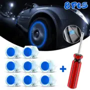 8x Glow in The Dark Car Wheel Tire Tyre Air Valve Stem Caps Cover Accessories