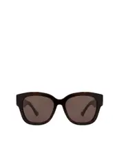 Gucci Eyewear Low Nose Bridge Round Frame Sunglasses 54 Havana