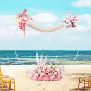 ACA 2.5M Round Hoop Balloon Wedding Arch Backdrop Stand Frame Birthday Party Decor White