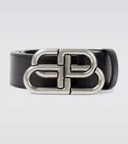 [Balenciaga] Balenciaga BB Large leather belt Inch 42 black
