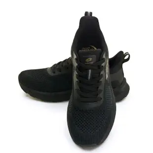 【LOTTO】男 專業飛織輕量緩震慢跑鞋 SFIDA創跑系列(黑金 6370)