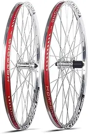 Road Bike Wheelset 26/27.5/29 Inch Road Bike Wheelset， Alloy Double Wall Rims Thru Axle Wheelsets with Sealed Bearing Disc Brake Wheelset Fit for 7-11 Speed Cassettes(Silver,27.5inch)